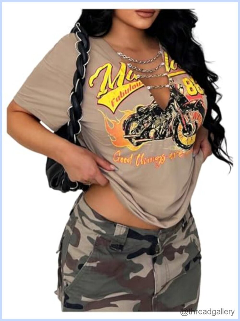 Women's V Neck Graphic T Shirt Short Sleeve Drop Shoulder Cut Out Tee